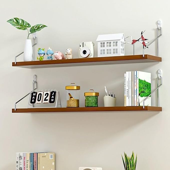 Dixiao 3 Pack Floating Shelves for Wall Storage Décor Wall Mounted Floating Shelves, Modern Home Décor (Walnut, 40 * 20 * 1.5cm)-NeatNest