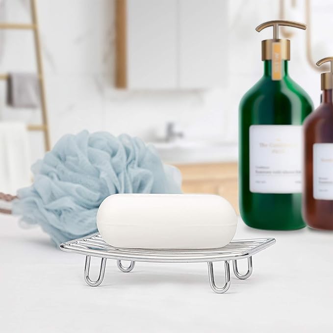 Bar Soap Dish Holder for Shower Bathroom Stainless Steel Rust Proof Self Draining, Chrome-1 Pack-NeatNest