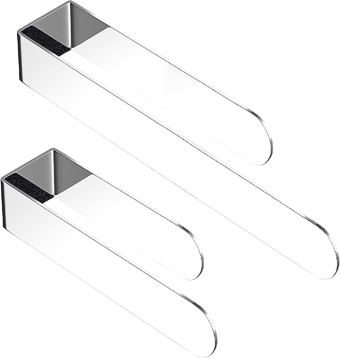 HUFEEOH Adhesive Hand Towel Holder, 8 Inch Sticky Towel Bar and 14 Inch Towel Holder Wall Mounted, Stainless Steel Kitchen Towel Holder Hand Towel Rack for Bahtroom Hotel RV (Polished Silver-8"&14”)