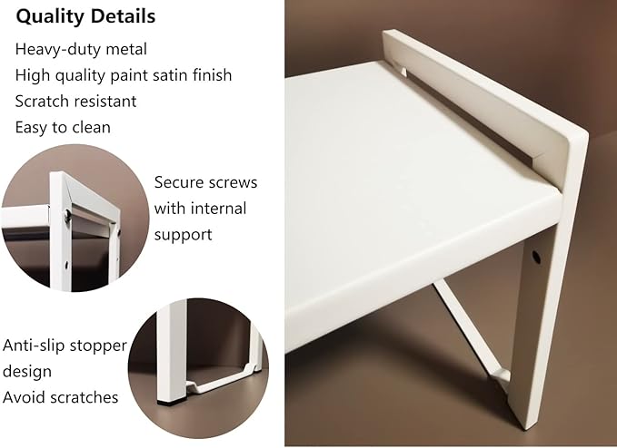 Expandable Cabinet Shelf Organizer 16-26" L Stackable Kitchen Counter Shelf Rack Stand Sink Riser Countertop Storage White (Normal 7.9”D)-NeatNest