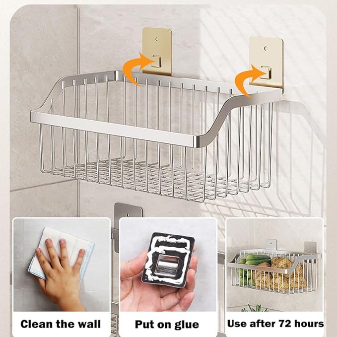 Stainless Steel Hanging Wire Basket Organizer - L 13.78Inch for Cabinet Pantry, Kitchen, Bathroom Storage-NeatNest