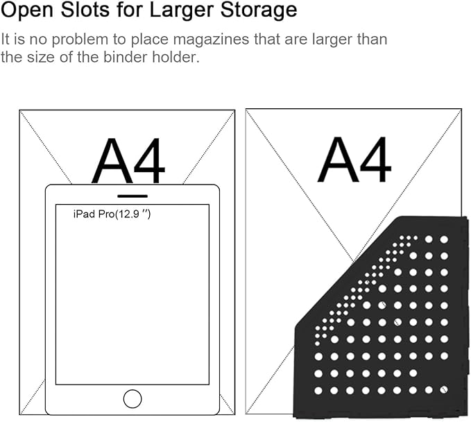 deli 2 Pack 4 Vertical Compartment Binder Holder for Desk Organizer Collapsible Magazine File Holder Adjustable Sturdy Binder Storage Organizer for Office School Home-Black-NeatNest