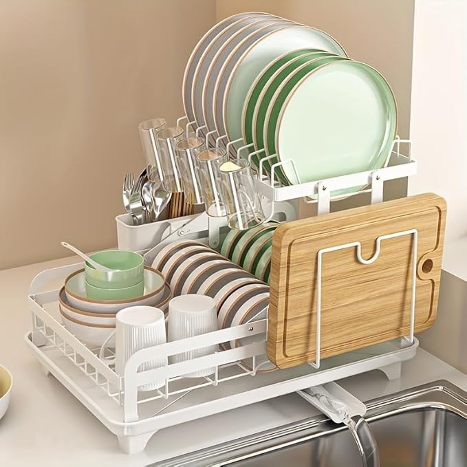 Dish Drying Rack Kitchen Dish Draining Rack 2 Tier Large Capacity for Kitchen Counter