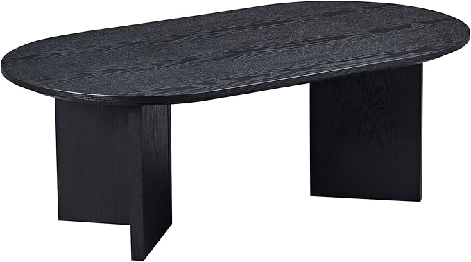 KEVINSPACE W39.37 Oval Coffee Table for Living Room Home ModernCoffeeTable with Design CoffeeTable Legs Wood Accent Center Table Mid Century Minimalist Tea Table Cocktail Table Office Black