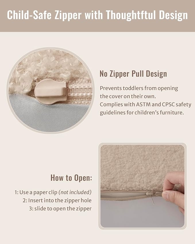 Blissful Diary Kids Couch, 2-in-1 Soft Toddler Couch Fold Out, Toddler Chair Comfy, Convertible Sofa to Lounger, Kids Furniture for Playroom, Gift for Birthday, Children's Day, Khaki Dinosaur-NeatNest