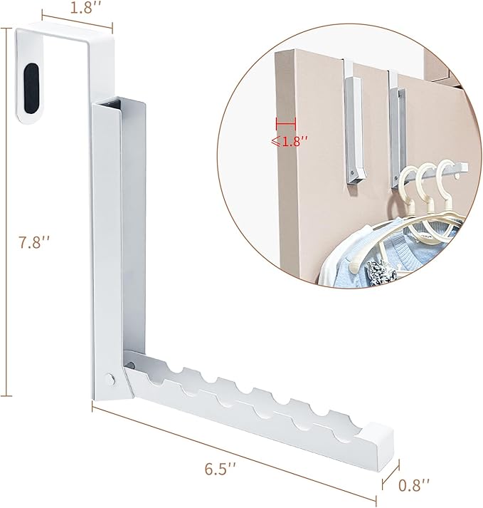 Over The Door Hanger Hooks for Clothes, Over The Door Coat Hook Portable Clothes Drying Rack for Laundry Foldable Rack Space Saving - 1 Pack