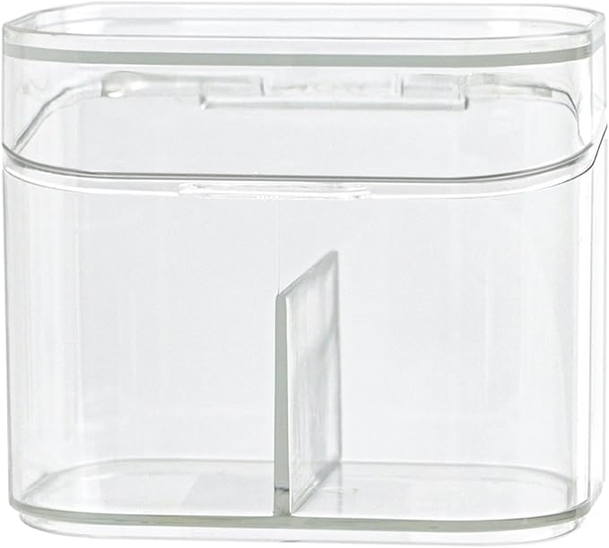 Clear Bathroom Organizer, 2-Size Essentials Set for Hail Accessories & Beauty Supplies,Cotton Swabs,Balls,Pads - Small Clear Plastic Canister Apothecary Jar Set, Vanity Makeup Storage Organizer (S)-NeatNest