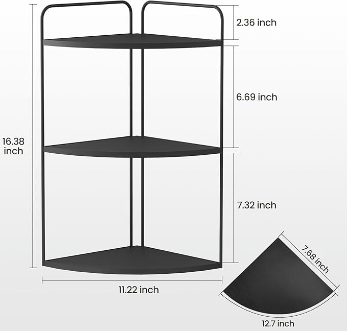 Bathroom Counter Organizer,Countertop Organizer,Vanity Organizers,Bathroom Storage,Bathroom Sink Caddy,Counter Shelf,Corner Counter,Corner Shelves(Black)-NeatNest