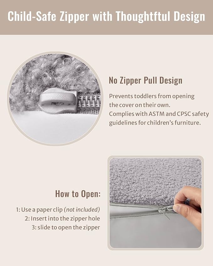 Blissful Diary Toddler Chair Comfy, Foam Kids Chair with Soft Teddy Plush, Toddler Reading Chair with Cute Mushroom Designs- Blue-NeatNest