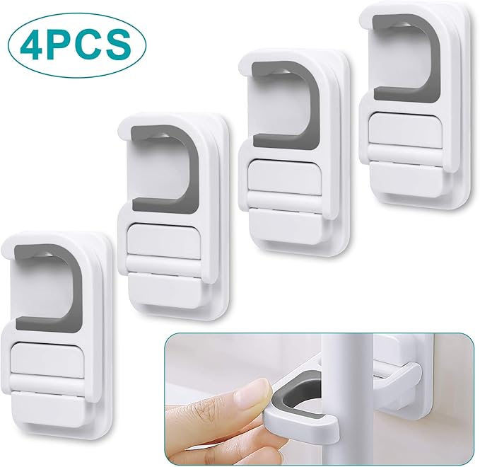 4pack Broom Holder Wall Mount Mop Holder Broom and Mop Gripper Self Adhesive No Drilling Anti-Slip Mop Handle Hanger Household Cleaning Organizer, Holds up to 6 lb-NeatNest