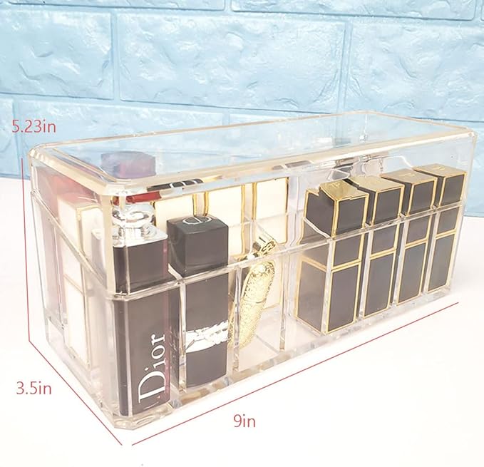 Acrylic Rollerball Perfume Organizer Beauty Scent Holder with 24 Grids Organization Container Storage for mini perfume/mini spray collection display- Clear-NeatNest