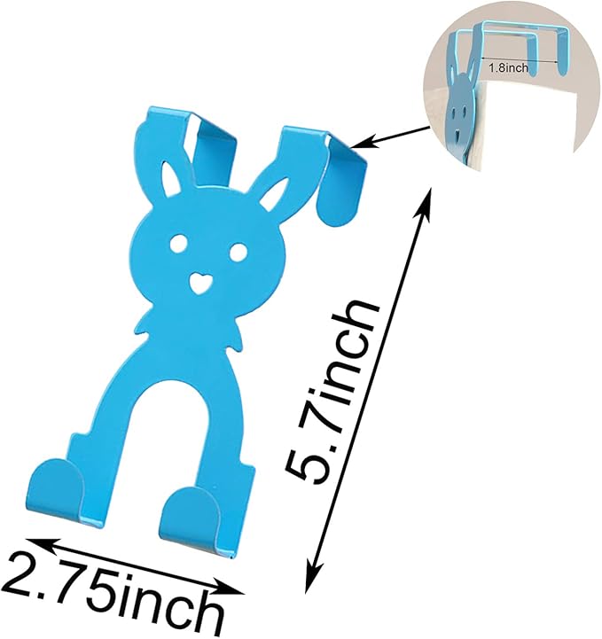 eywlwaar Cute Over The Door Hooks Sturdy Metal Single Hooks for Hanging Coats,Towels,Clothes and More 5 Pack