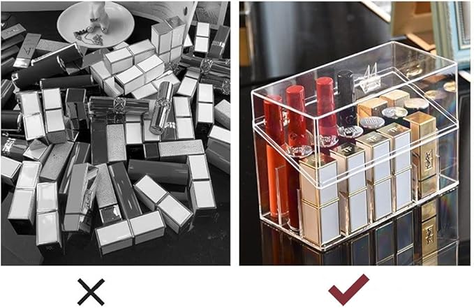 Acrylic Rollerball Perfume Organizer Beauty Scent Holder with 24 Grids Organization Container Storage for mini perfume/mini spray collection display- Clear-NeatNest