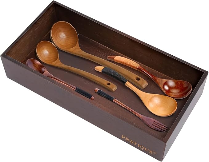 Bamboo Drawer Organizer - Kitchen Utensil Organizer Silverware Tray Cutlery Holder,Office Desk Supplies and Accessories,12 * 5.9 * 2.6,Nut-brown-NeatNest