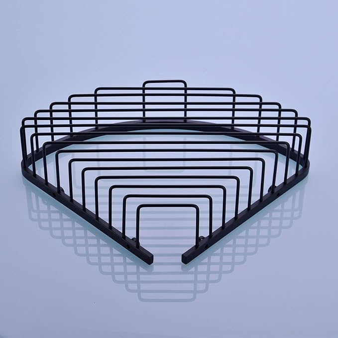 304 Stainless Steel Shower Caddy Corner Basket Shelf Bathroom Organizer Wall Mounted Storage, Matte Black Plated Finish Heavy Duty