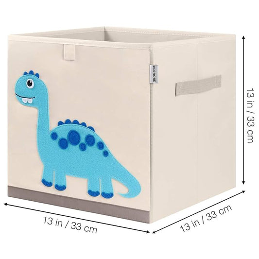 CLCROBD Foldable Animal Cube Storage Bins Fabric Toy Box/Chest/Organizer for Kids Nursery, 13 inch (Dinosaur)-NeatNest