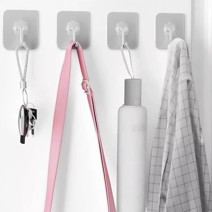 DDMY 36 Pack Heavy Duty Hooks 50lb(Max) Self Adhesive Large Hooks for Hanging,Wall Transparent Reusable Waterproof Hook for Kitchen Curtain Towel Hook for Bathrooms Coat Hook for Walls No Damage-NeatNest