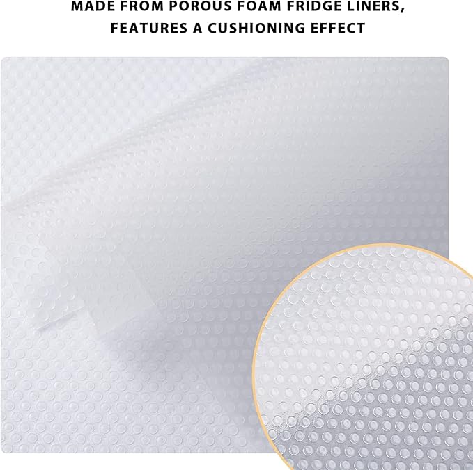 9 Pack Washable Waterproof Fridge Liners and Drawer Mats, Refrigerator Shelving Pads in White-NeatNest