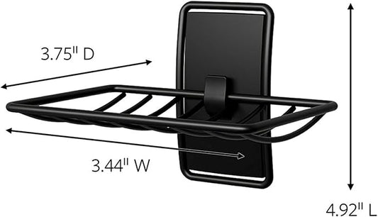 Command Soap Dish for Shower, Damage-Free Hanging, No Tools Soap Holder for Bathroom Organization, 1 Matte Black Dish and 2 Water-Resistant Command Strips-NeatNest