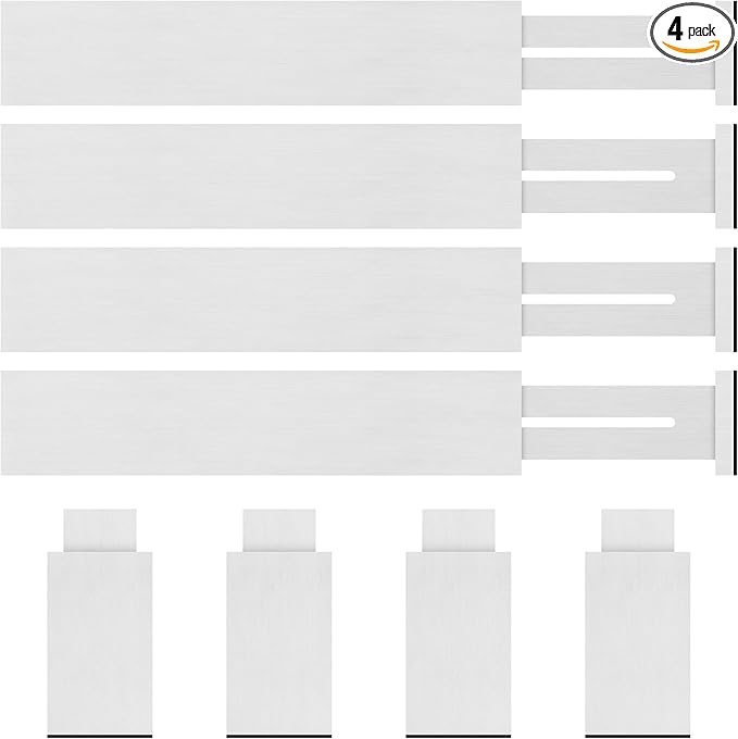 Bamboo Drawer Dividers Organizer with Inserts, Expandable from 12.5-21.7", Adjustable Drawer Organizer Separators for Utensils, Dresser, Bedroom, Bathroom, Closet, Clothing, Office (White)-NeatNest