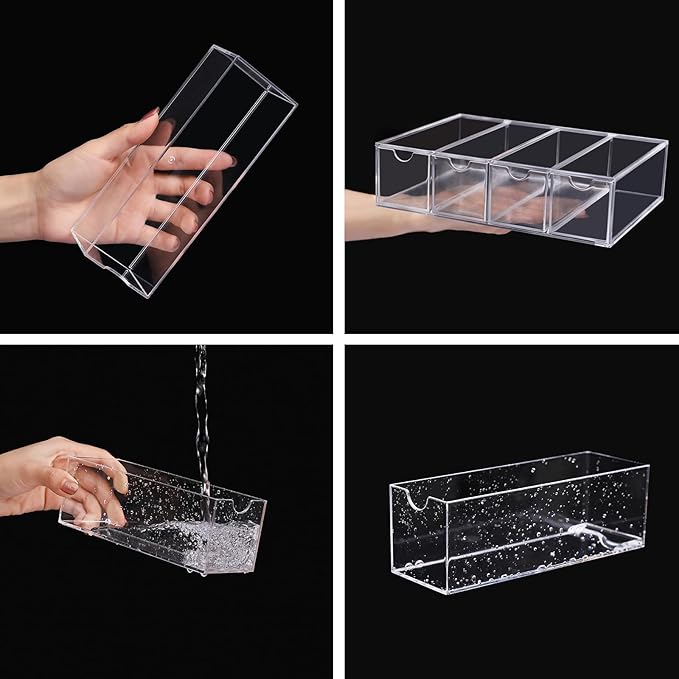 Acrylic Stackable Drawer Organizer with 4 Clear Drawers for Bathroom & Vanity Makeup Storage-NeatNest