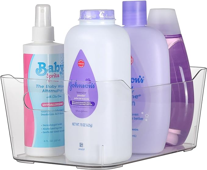 Clear Plastic Storage Bins, Pantry Organizers and Storage Containers, Large Fridge Organizer Bins, Home Kitchen Cabinet Organizer, Medicine Cabinet Bin for Organizing Freezer Closet-NeatNest