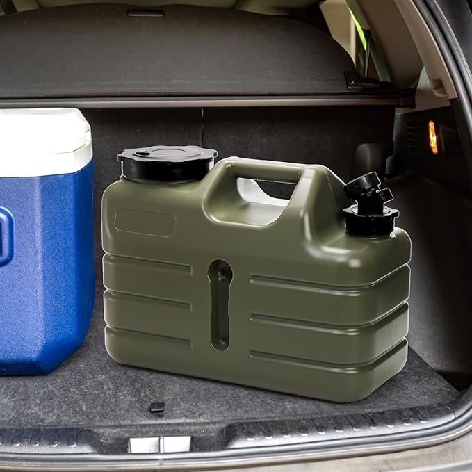 Dicunoy Water Container with Spigot, 3 Gallon Camping Water Storage Container, BPA Free Portable Thick Water Dispenser Tank Jug for Vehicle, Car, Outdoor, Hiking, Emergency, Hurricane Supplies-NeatNest