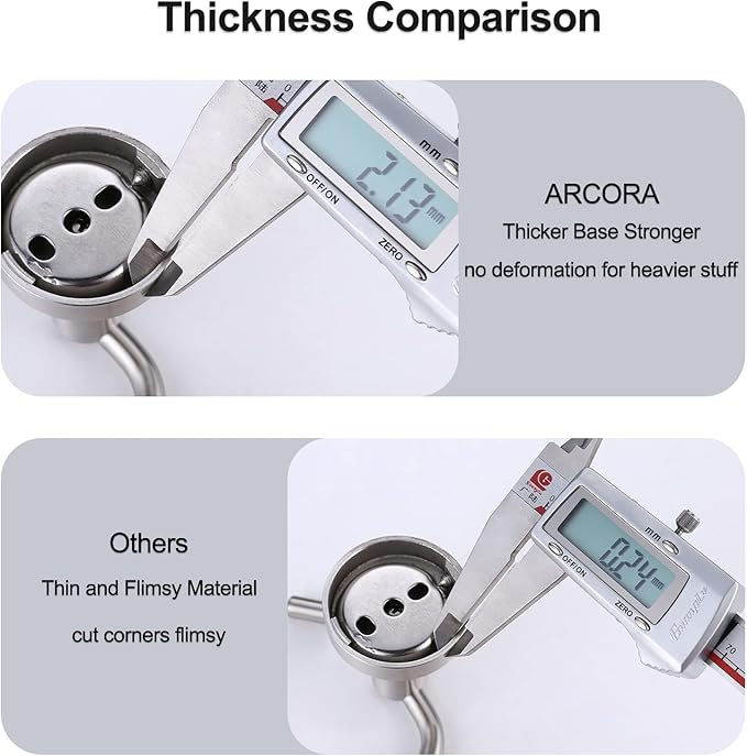 ARCORA Towel Hook 1 Pack, Robe Hooks Brushed Nickel, Heavy Duty Wall Hooks SUS 304 Stainless Steel, Coat Hooks for Bathroom Bedroom
