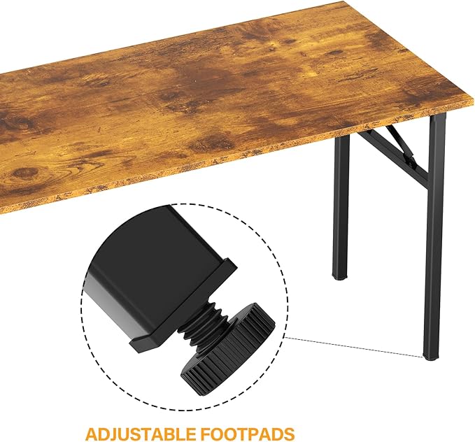DlandHome Folding Table Computer Desk Workstation Table Conference Table Home Office Desk, Fully Assembled (47 Inches, Retro)-NeatNest