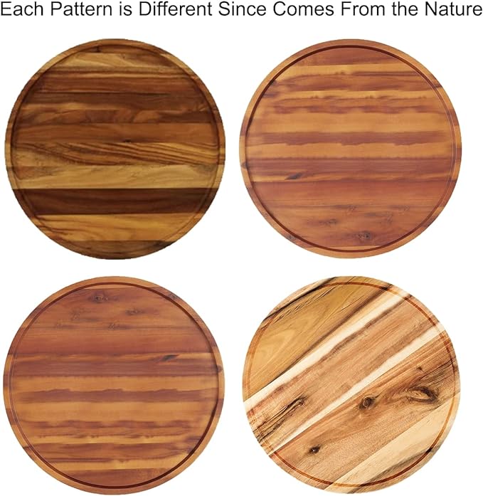 10" Two-Tier Acacia Wood Lazy Susan Organizer Kitchen Turntable for Cabinet Pantry Table Organization