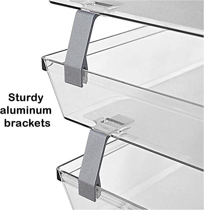 Acrimet Facility 3 Tier Letter Tray, Front Load, Letter Size/A4, Desktop File Organizer, Plastic (Clear Crystal Color)-NeatNest