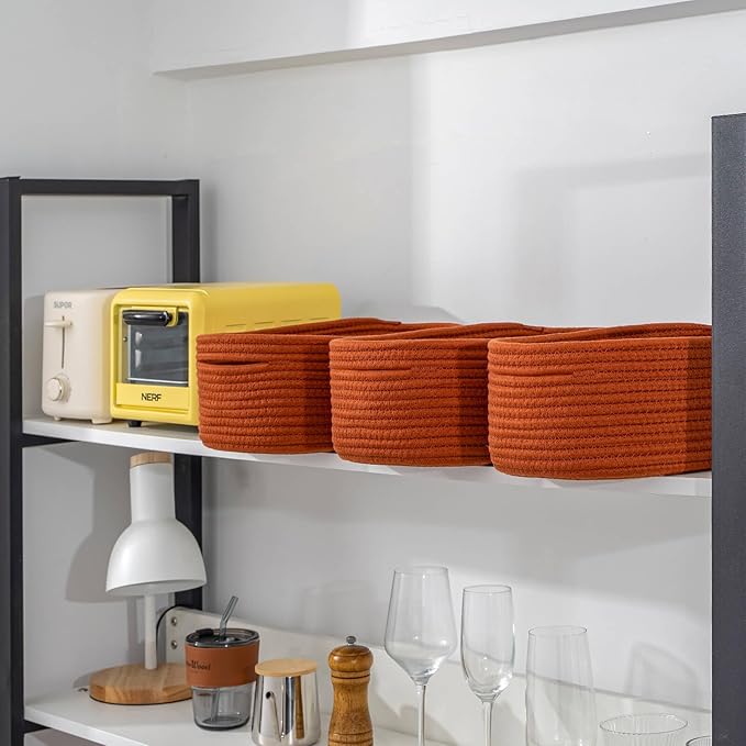 CubesLand Toys Closet Storage Organizer Baskets Bins for Cube Ogranizer/Shelving,Woven Basket for Organizing,Decor Basket for Living Room,Bedroom,Perfect for Pet Toy&Food Storage,2pack Brick Red-NeatNest