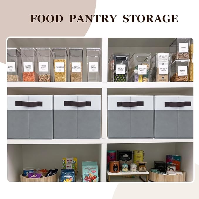 Criusia Large Storage Baskets 8 Pack Versatile Fabric Storage Bins for Closet Cabinet Wardrobe Nursery Pantry | Nursery Organizer Bins for Baby Diaper Toys Clothes | Housewarming Mothers Day Gift-NeatNest