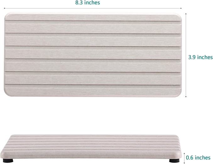 2 PCS Water Absorbent Diatomite Coasters Rectangle, Grooved Design, Water Absorbing Stone Used for Hand Soaps & Plants & toiletries in The Modern Home-NeatNest