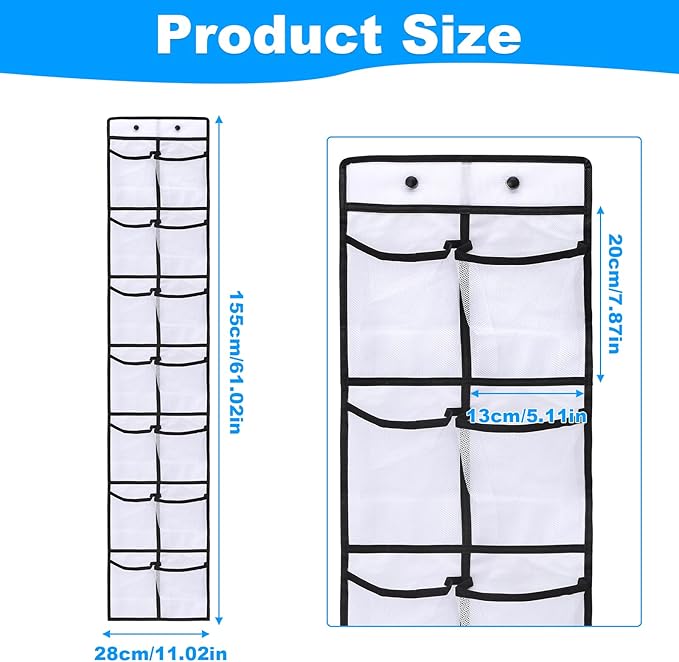 Over The Door Organizer For Cruise Ships|Magnetic Door Organizers with 14-Pocket for Cruise Ship|61"x11"|Cruise Over the Door Organizer,Magnetic Shoe Rack for Cruise,Behind-Door Storage-NeatNest