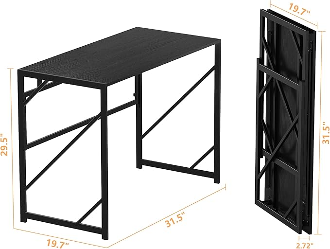 Elephance Folding Desk Writing Computer Desk for Home Office, No-Assembly Study Office Desk Foldable Table for Small Spaces-NeatNest