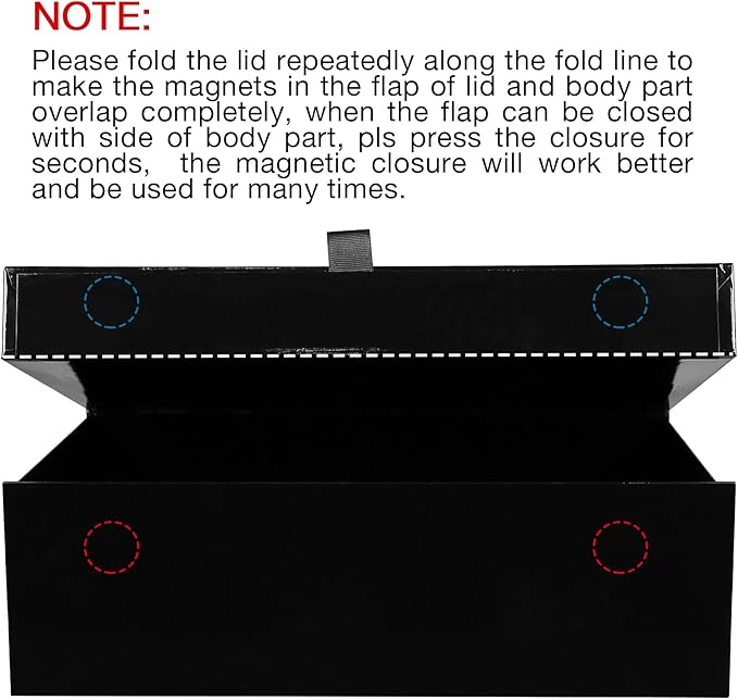 Aimyoo 1 Pack Black Collapsible Gift Box with Magnetic Closure Lids & Rope for Easy Opening 13.8x9x4.3, Bridesmaid Groomsman Proposal Boxes, Rectangle Storage Present Boxes-NeatNest