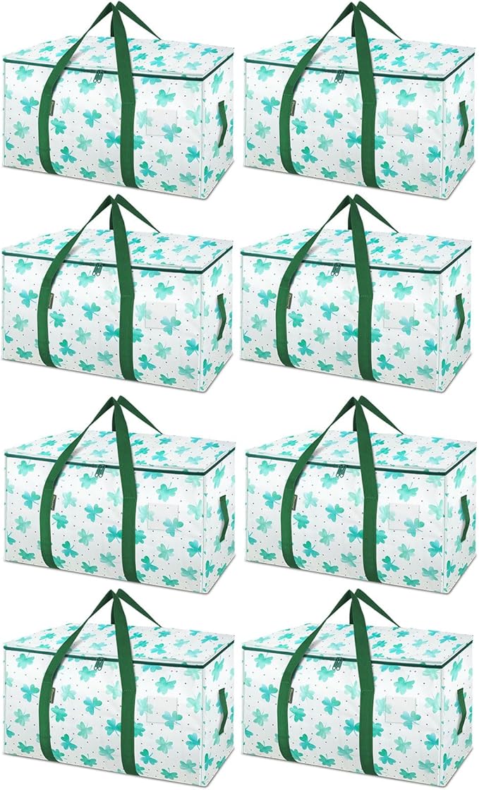 BALEINE 8-Pack Oversized Moving Bags with Reinforced Handles, Heavy-Duty Storage Tote for Clothes, Moving Supplies (Clover, 8-Pack)-NeatNest