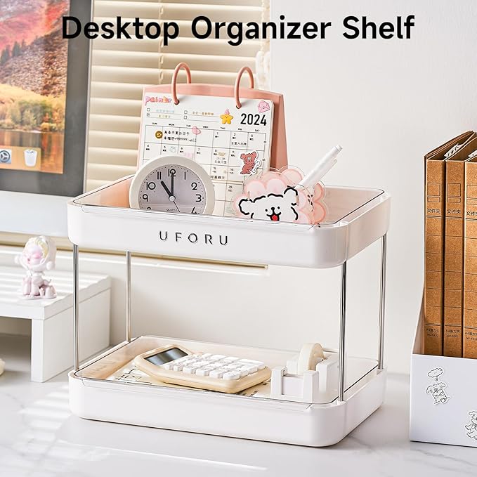 Countertop Coffee Station Organizer| 2-Tier Whisky Glass Holder, Mug Drying Rack with Removable Drain Tray - Easy to Install, Clean - Matcha Station Shelf for Kitchen, Bathroom Counter Organzier-NeatNest