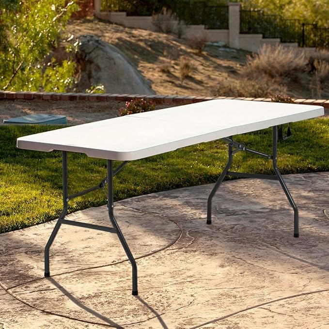 FDW Folding Half Portable Foldable Table for Parties Backyard Events (White, 6 FT 70 * 29) (White, 6 FT)-NeatNest