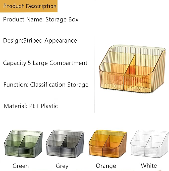 Makeup Organizer Cosmetics Storage Box, Large Capacity Make Up Brush Holder Organizer Vanity Accessories, Bathroom Countertops, Desk Storage Container, Cosmetic Display cases(Yellow-L)-NeatNest
