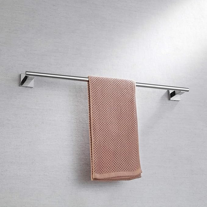 Miyili Bathroom Single Towel Bar 24-Inch Stainless Steel Towel Rack Bath Towel Hanger Wall Mount Polished Finish, A02C60A