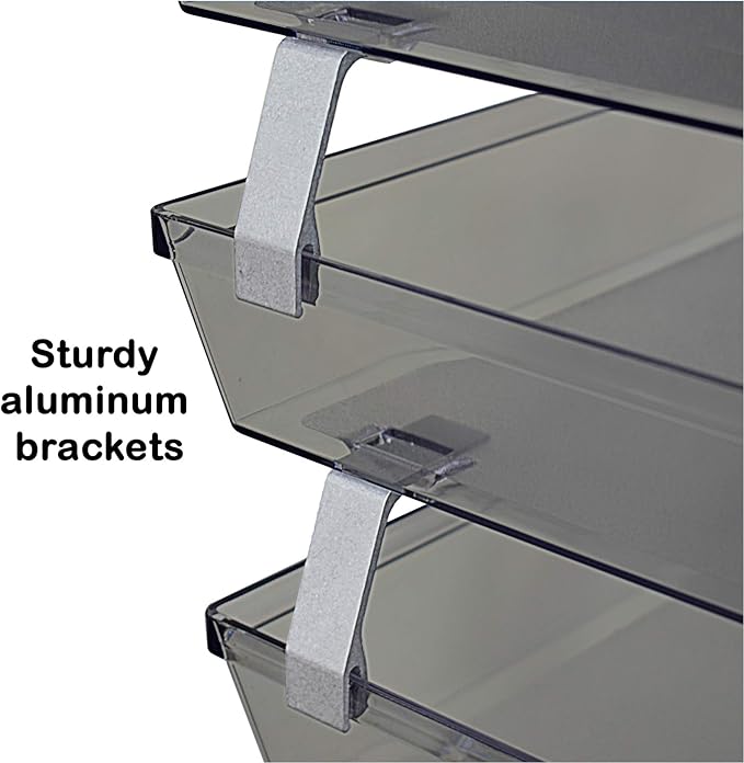 Acrimet Facility 3 Tier Letter Tray, Front Load, Letter Size/A4, Desktop File Organizer, Plastic (Clear Smoke Color)-NeatNest