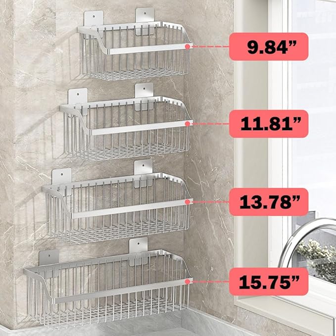 Stainless Steel Hanging Wire Basket Organizer - L 13.78Inch for Cabinet Pantry, Kitchen, Bathroom Storage-NeatNest