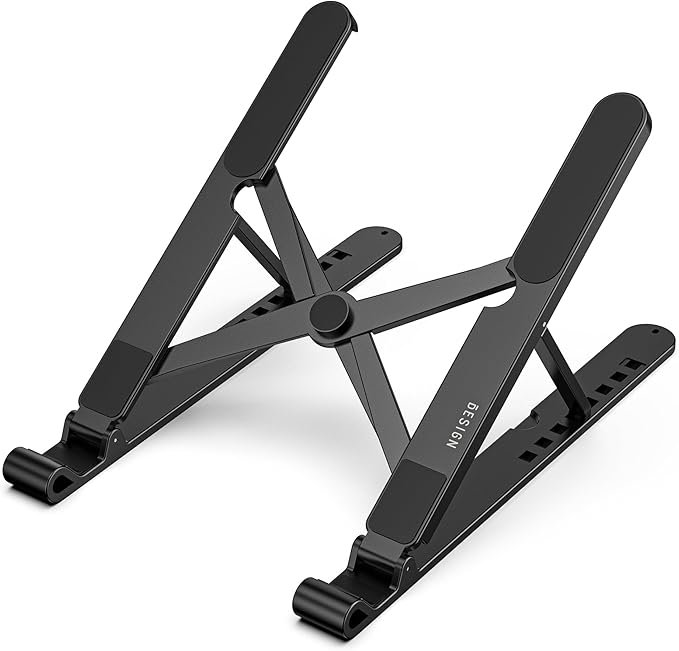 BESIGN LS01 Pro Ergonomic Laptop Stand, Plastic Laptop Riser, Portable and Adjustable Notebook Computer Holder Compatible with 10-15.6" Laptops (Black)-NeatNest