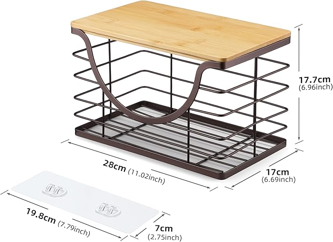 Extra Large Trash Bag Holder Under Sink Stackable Kitchen Storage with Lid, Garbage Bag Dispenser Roll Holder, Wall Mounted Trash Bag Container, Laundry Room Organization Storage, Brown-NeatNest
