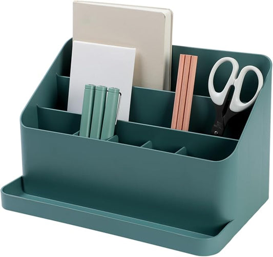 BLUE GINKGO Desk Organizer – Korean-Made Office Storage for Pens, Notes, Mail, and Supplies (Green)-NeatNest