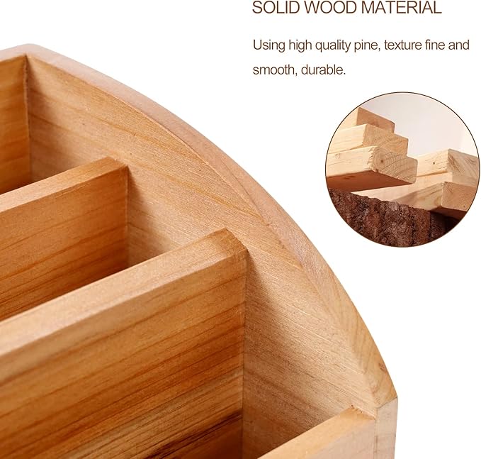 Farmhouse Solid Wooden Mail Sorter Wood Desk Organizer TV Remote Holder Rustic Vintage Caddy Mail Basket Storage Caddy for Bills, Kitchen, Desktop, Workspace Counter Top Home Decor Office Supplies……-NeatNest
