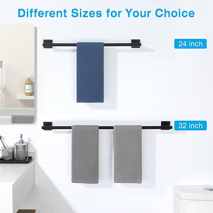 Towel Bar for Bathroom, 32 Inch Towel Rack Wall Mounted, SUS304 Stainless Steel Heavy Duty Towel Holder for Bathroom Laundry Room Hotel Modern Home Decor