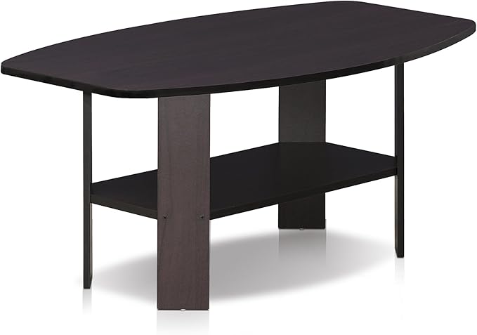 Furinno Simple Design Coffee Table, Dark Walnut-NeatNest